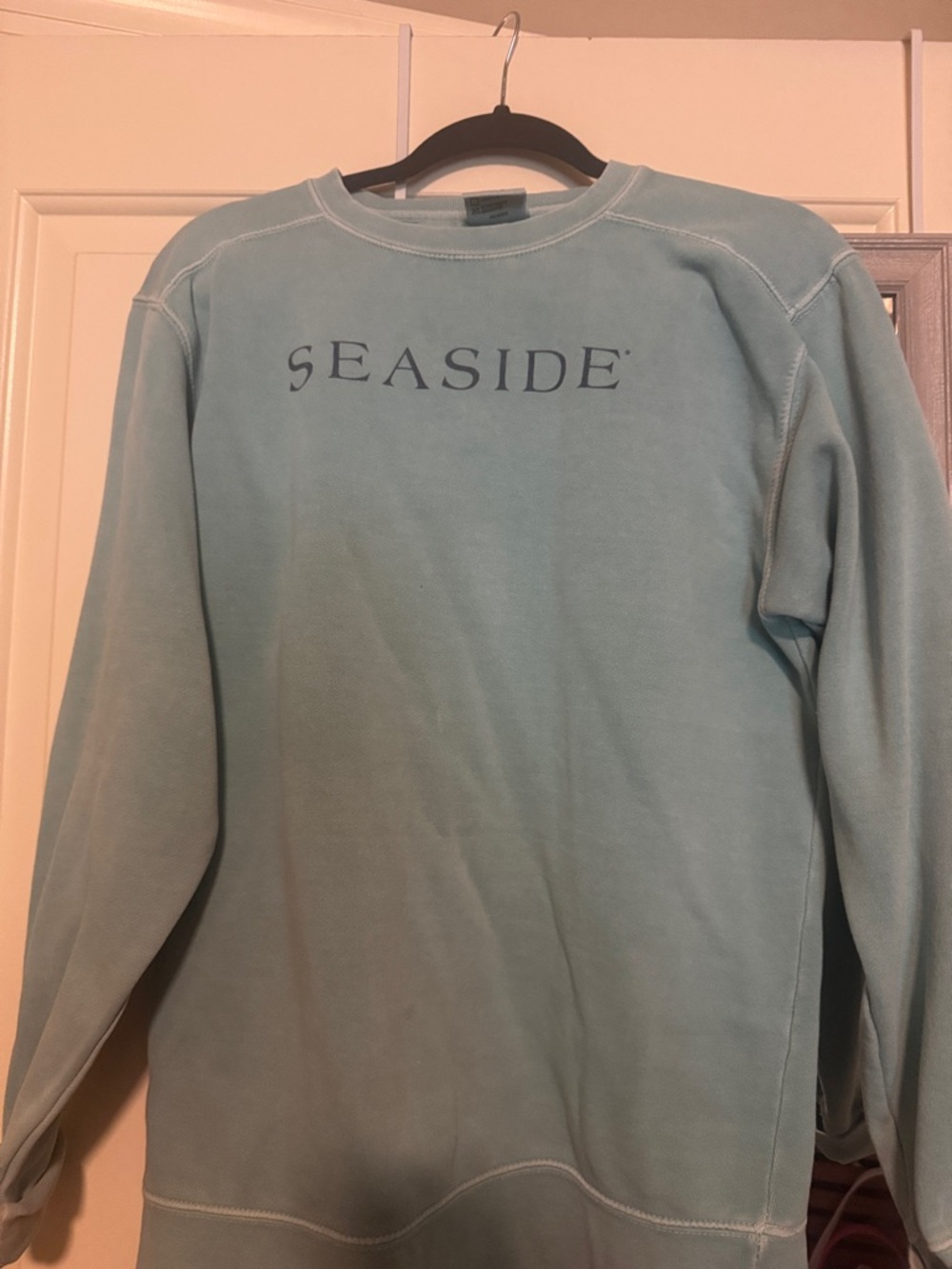 Seaside Women's Crewneck Sweatshirt in Light Blue